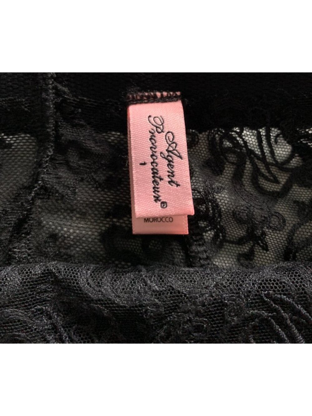 NWOT AGENT PROVOCATEUR Mercy Black Lace High Waisted Suspender Brief Sz 1 - Picture 9 of 10
